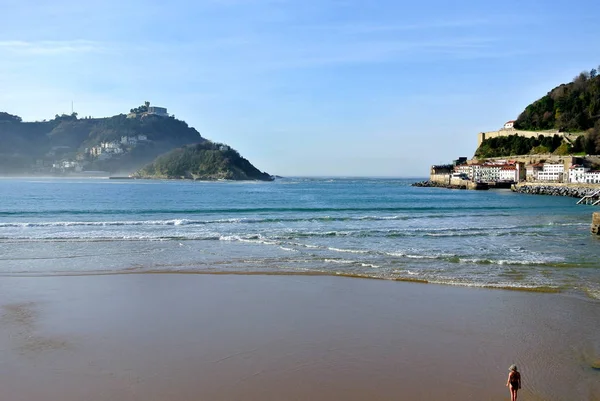 Sandstrand San Sebastian Baskenland Spanien — Stockfoto