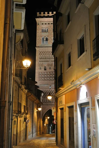Vista Calle Teruel Por Noche España —  Fotos de Stock