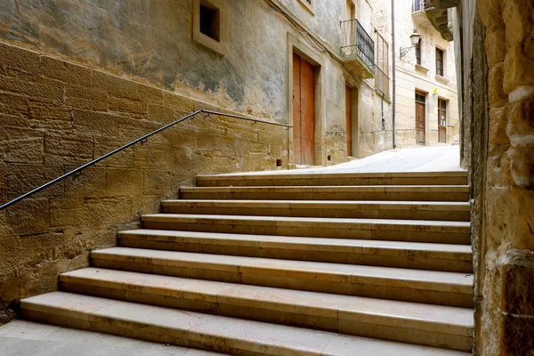 Пустые Лестницы Улице Деревни Calaceite Испания — стоковое фото
