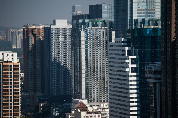 Stadsgezicht Van Hoogbouw Wolkenkrabbers Luohu District Shenzhen City Zuid Chinese — Stockfoto