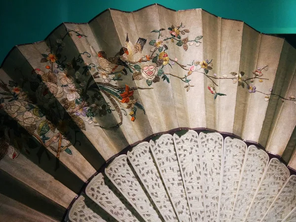 Exquisite Fan Combining Cantonese Craftsmanship Western Esthetic Tastes Displayed Guangdong Royalty Free Stock Images