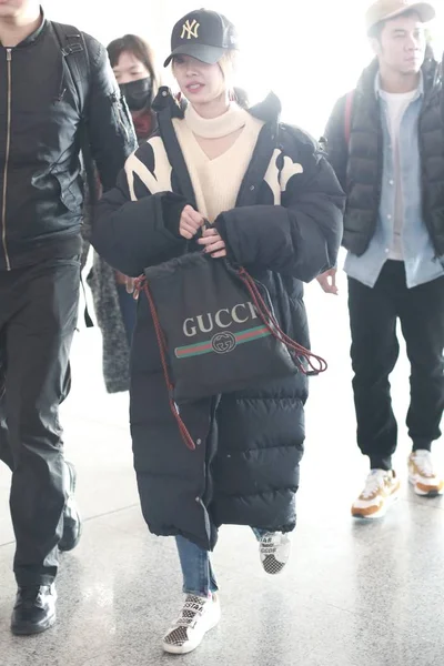 Taiwanese Singer Jolin Tsai Arrives Airport Shanghai China December 2018 — Stock Photo, Image