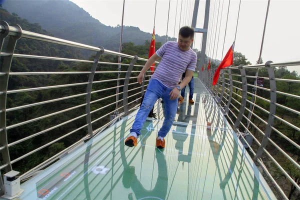 Chinese Tourists Play Soccer Football Pitch Shown Surface Guangdong Longest — Stock Photo, Image