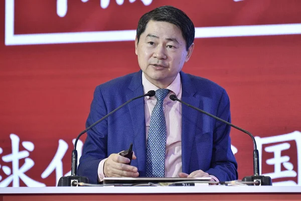 Wang Huiyao Zakladatel Prezident Centra Pro Čínu Globalization Ccg Mluví — Stock fotografie