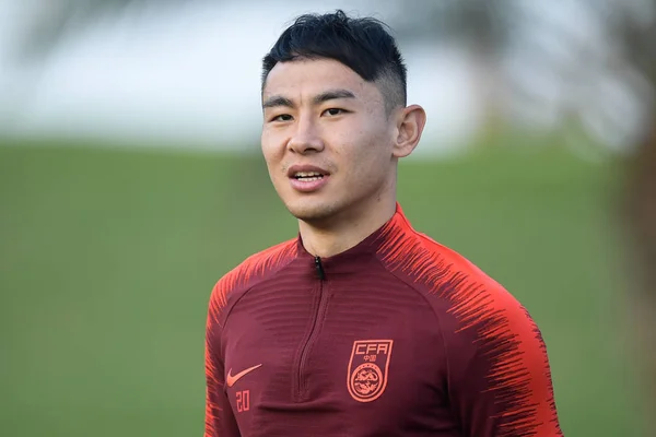 Hanchao Dari Tim Nasional Sepak Bola Pria Tiongkok Mengambil Bagian — Stok Foto