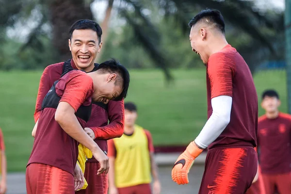 Des Membres Équipe Nationale Chinoise Football Masculin Participent Une Séance — Photo
