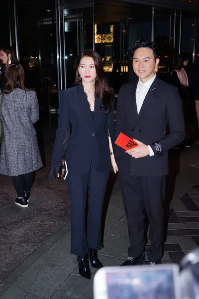 Hong Kong Actor Julian Cheung Chi Lam His Wife Actress — Stock Photo, Image