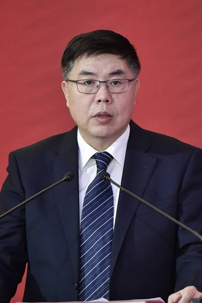 Чжоу Чжиу Вице Министр Главной Таможенной Администрации Китая Gacc Выступает — стоковое фото