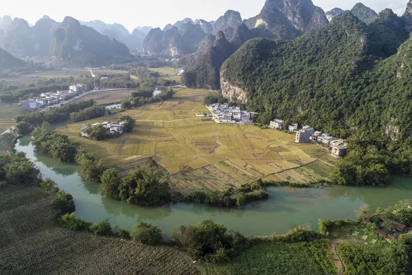 Cenário Pastoral Mingshi Aldeia Mingshi Condado Daxin Região Autônoma Guangxi — Fotografia de Stock