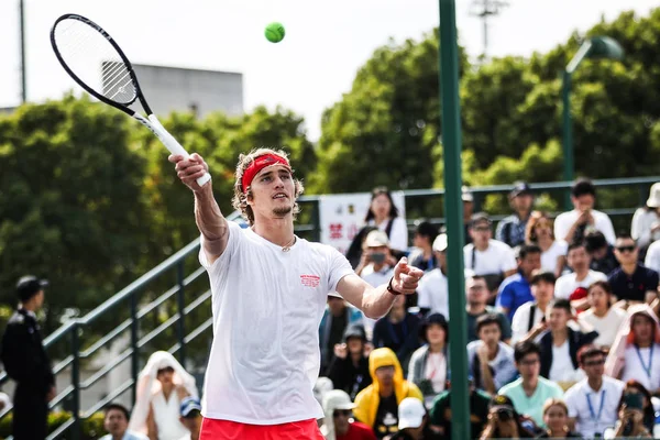 Tenista Alemán Alexander Zverev Participa Una Sesión Entrenamiento Con Estrella — Foto de Stock