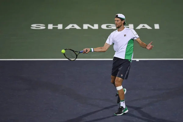 Andreas Seppi Itália Retorna Tiro Para Adrian Mannarino França Sua — Fotografia de Stock