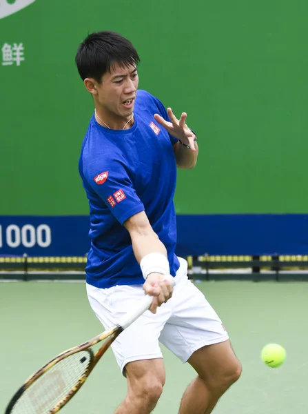 Tenista Japonês Kei Nishikori Participa Uma Sessão Treinamento Com Tenista — Fotografia de Stock