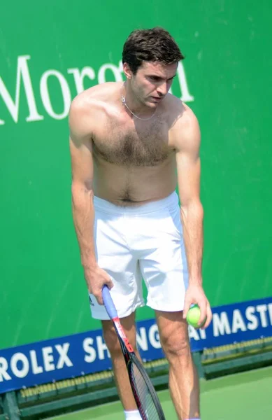 Tenista Francês Gilles Simon Participa Uma Sessão Treinamento Preparação Para — Fotografia de Stock