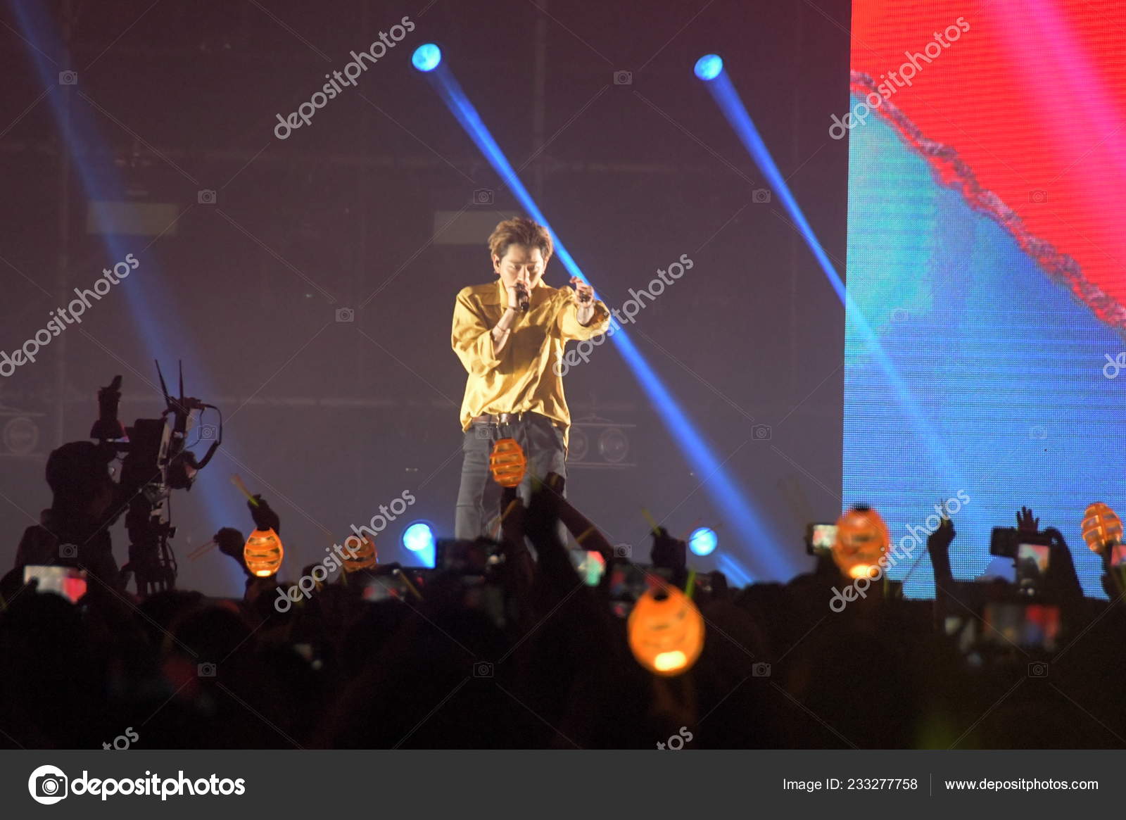 Zico South Korean Boy Band Block Performs King Zungle Tour Stock