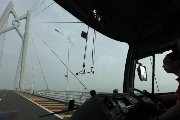 Vista Del Puente Marítimo Más Largo Del Mundo Puente Hong —  Fotos de Stock