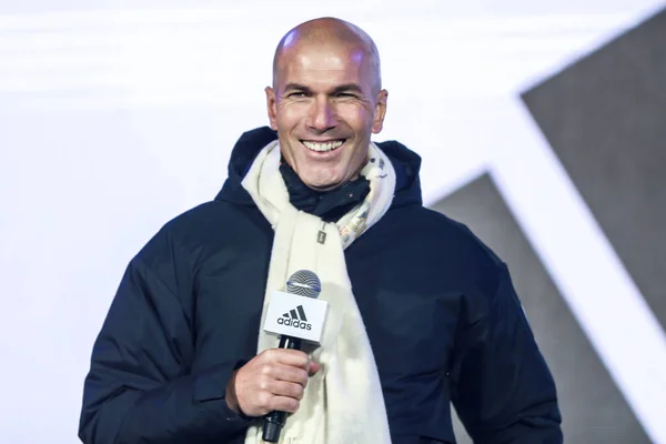 Fransız Futbol Yıldızı Koç Zinedine Zidane Katılır Adidas Tarafından Bir — Stok fotoğraf