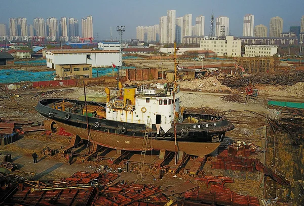Estaleiro Tianjin Xinhe Shipbuilding Heavy Industry Ltd 100 Anos Foi — Fotografia de Stock