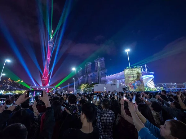 View Guangzhou International Light Festival Themed 40Th Anniversary China Reform — Stock Photo, Image