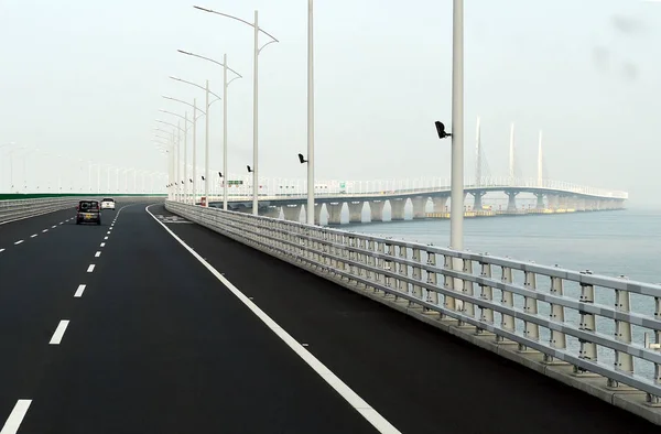 Vista Del Puente Marítimo Más Largo Del Mundo Puente Hong — Foto de Stock