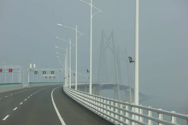 Vista Del Puente Marítimo Más Largo Del Mundo Puente Hong —  Fotos de Stock