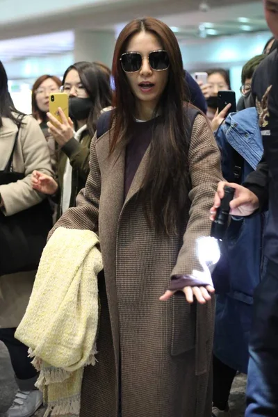 Hebe Tien Chen Del Grupo Femenino Taiwanés Fotografiado Aeropuerto Internacional —  Fotos de Stock