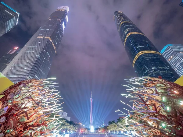 Visa Guangzhou International Ljus Festivalens Tema Årsdagen Kinas Reformer Och — Stockfoto