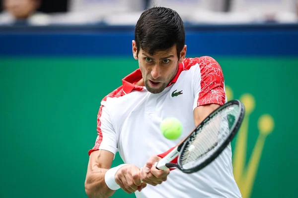 Novak Djokovic Sırbistan Bir Atış Için Kevin Anderson Güney Afrika — Stok fotoğraf