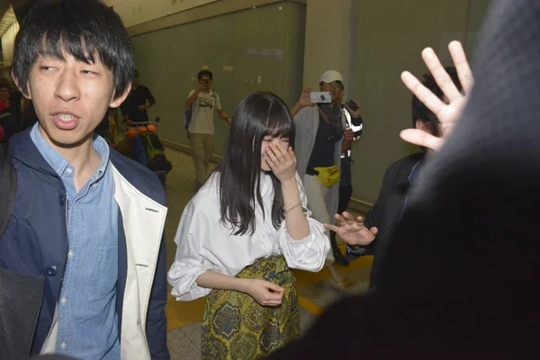 Asuka Saito Ιαπωνικό Είδωλό Ομάδας Nogizaka46 Απεικονίζεται Όπως Αυτή Φτάνει — Φωτογραφία Αρχείου