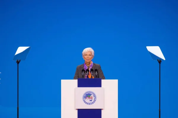 Christine Lagarde Uluslararası Para Fonu Imf Yönetmen Yönetme Konuşuyor Açılış — Stok fotoğraf