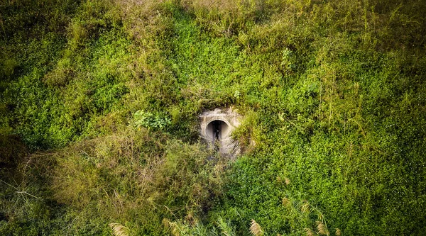 Widok Lotu Ptaka Rzeki Zhupaichong Zanieczyszczone Przez Brudną Wodę Których — Zdjęcie stockowe