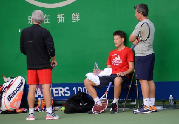 Oostenrijkse Tennis Sterren Dominic Thiem Neemt Deel Aan Een Training — Stockfoto