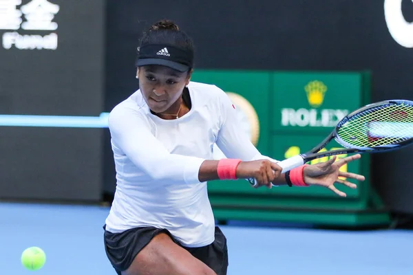 Naomi Osaka Japonii Zwraca Strzał Anastasija Sevastova Łotwy Ich Mecz — Zdjęcie stockowe