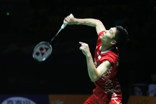 Chou Tien Chen Taipei Cinese Torna Colpo Kento Momota Del — Foto Stock