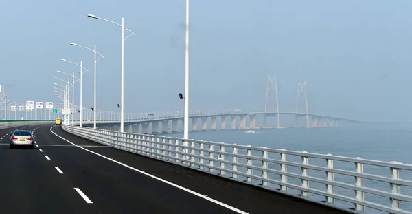 Vista Del Puente Marítimo Más Largo Del Mundo Puente Hong — Foto de Stock