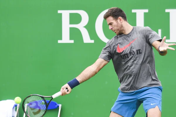 Argentinský Tenista Juan Martin Del Potro Účastní Tréninku Japonský Tenista — Stock fotografie