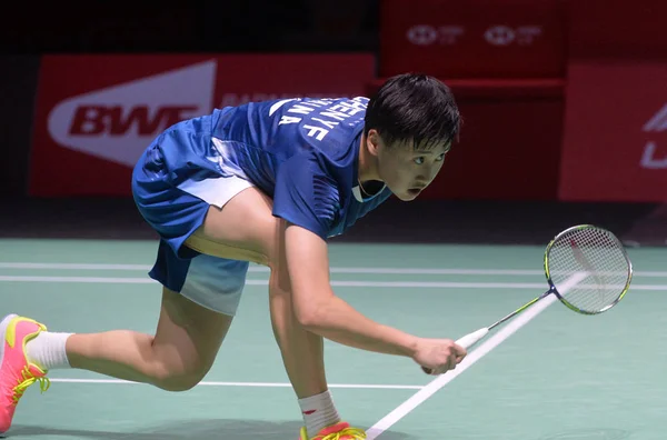 Chen Yufei China Returns Shot Nozomi Okuhara Japan Final Women — Stok fotoğraf