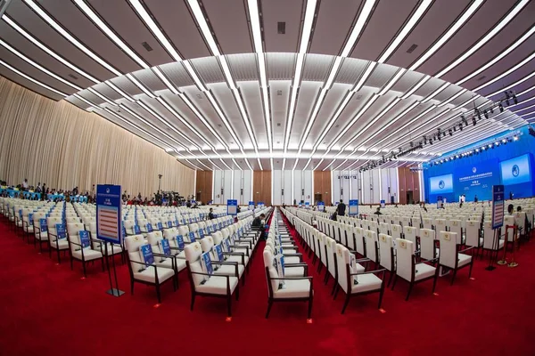 Vista Ceremonia Apertura Primera Exposición Internacional Importaciones China Ciie Del — Foto de Stock