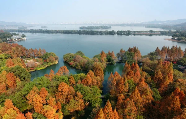 Τοπίο Του Τοπίου Της Δυτικής Λίμνης Φθινόπωρο Στην Πόλη Χανγκζού — Φωτογραφία Αρχείου