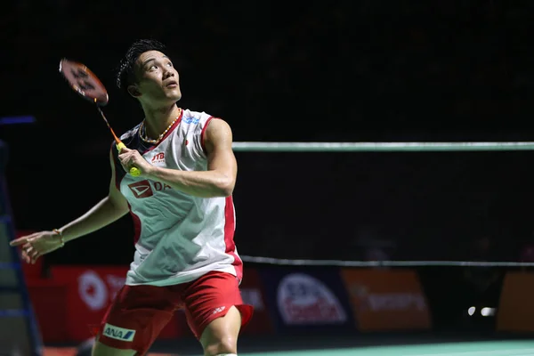 Kento Momota Aus Japan Spielt Einen Schuss Auf Chou Tien — Stockfoto