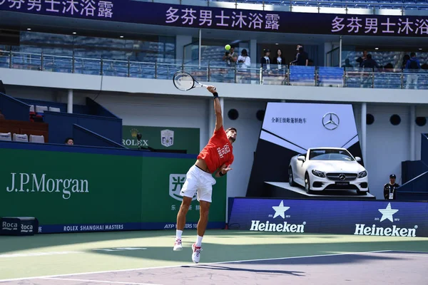 Servische Tennis Sterren Novak Djokovic Neemt Deel Aan Een Training — Stockfoto