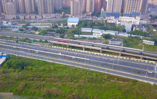 Εναέρια Άποψη Του Guangxi Μακρύτερο Υπερυψωμένο Δρόμο Ανοίξει Στην Κυκλοφορία — Φωτογραφία Αρχείου