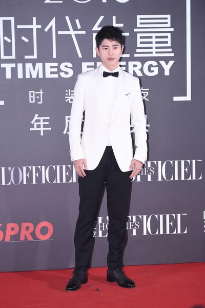 Actor Chino Liu Haoran Llega Alfombra Roja Para Officiel Fashion — Foto de Stock