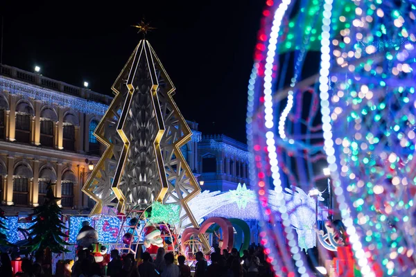 Vista Festival Luz Macau Para Celebrar Próximo Natal Praça Senado — Fotografia de Stock