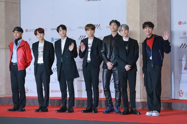 Miembros Boy Band Surcoreana Bts También Conocida Como Los Bangtan —  Fotos de Stock