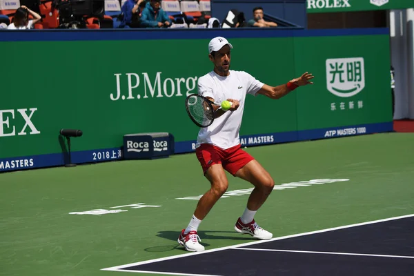 Novak Djokovic Estrella Del Tenis Serbio Participa Una Sesión Entrenamiento — Foto de Stock