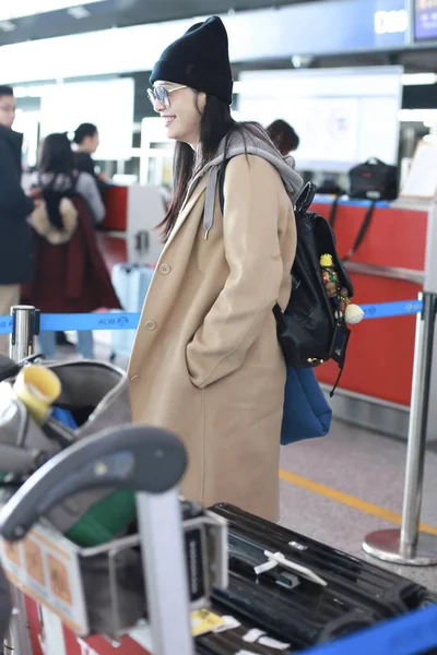 Chinese Actress Yao Chen Pictured Beijing Capital International Airport Beijing — Stock Photo, Image