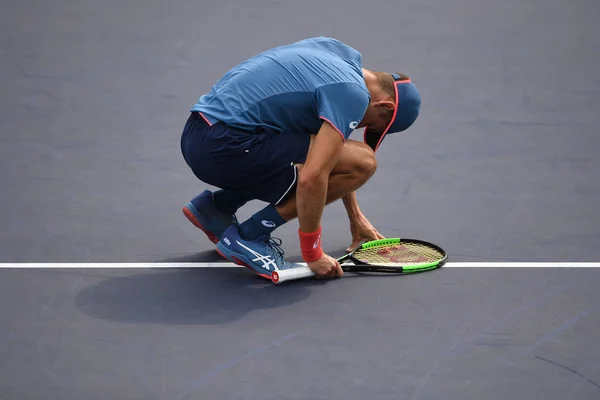 Alex Minaur Australie Réagit Alors Affronte Benoit Paire France Dans — Photo