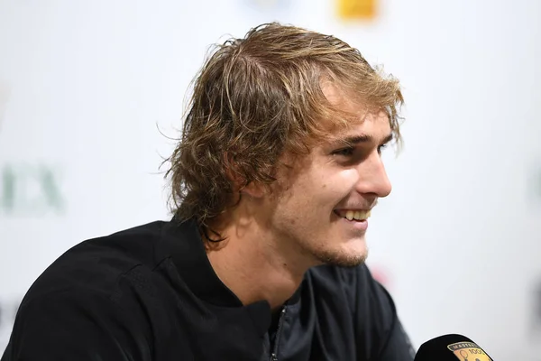 Alexander Zverev Dari Jerman Menghadiri Konferensi Pers Setelah Mengalahkan Kyle — Stok Foto