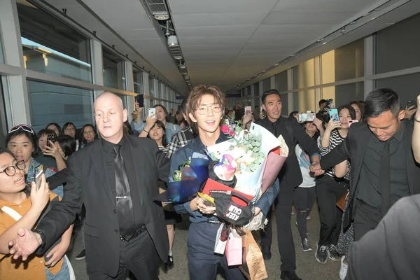 Південнокорейські Актор Співак Джун Прибуває Міжнародний Аеропорт Гонконгу Гонконгу Китай — стокове фото