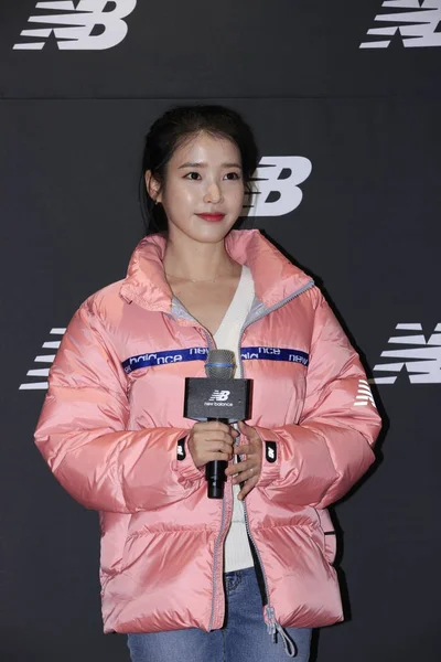 韓国の歌手 女優李智恩プロとして知られている 出るプロモーション イベント ニュー バランス ソウル 南朝鮮の 2018 — ストック写真